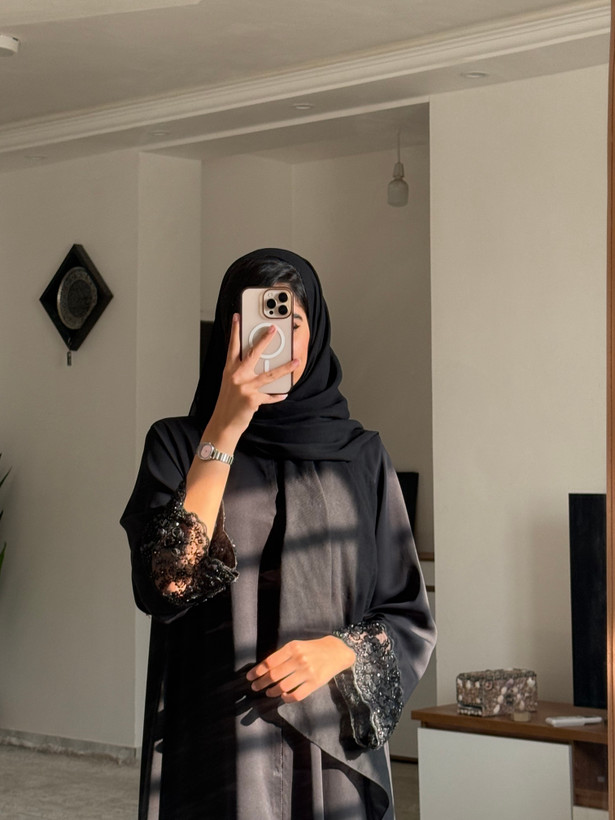 عبا آستین ارگانزا جواهر دوزی شده ترند این روزها